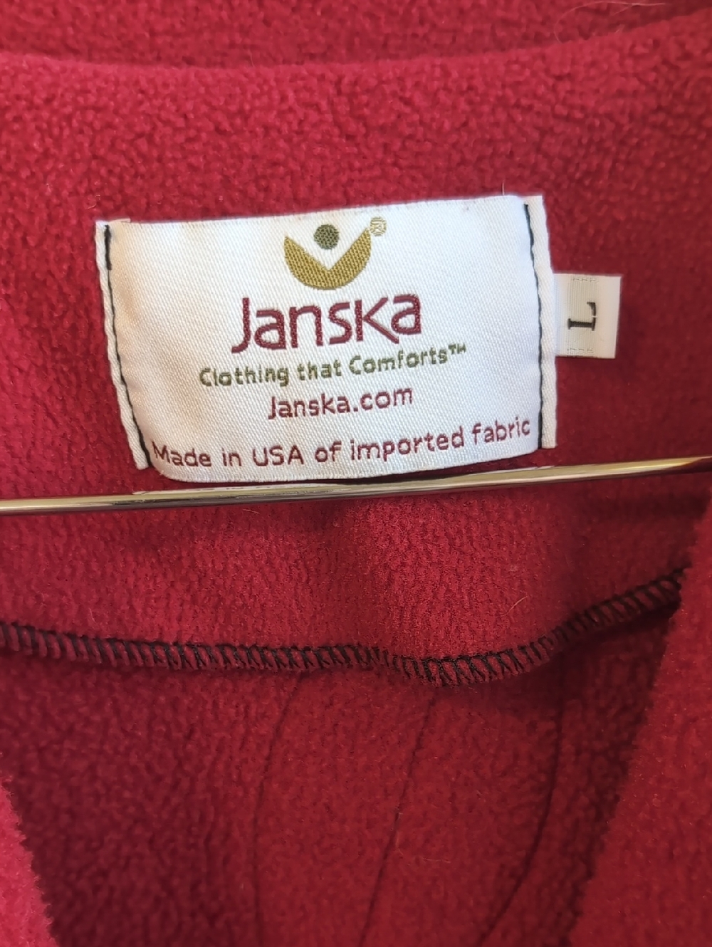 Janska Red Fleece Collared Jacket Women's Size Large - Picture 2 of 5